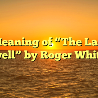 Meaning of “The Last Farewell” by Roger Whittaker